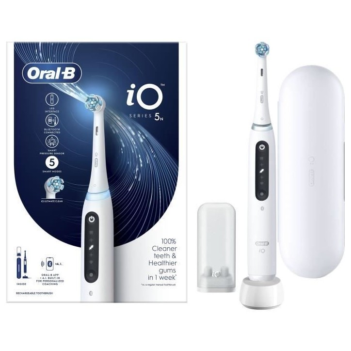 Brosses a dents - ORAL-B - iO5n Quite - White + Travel case - Electrique Brosses a dents - ORAL-B - iO5n Quite - White + Travel case - Electrique