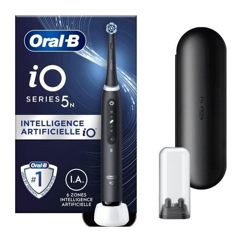 Brosse a dents électrique ORAL-B iO5 connectée - noir - Bluetooth, 1 Brosse a dents électrique ORAL-B iO5 connectée - noir - Bluetooth, 1