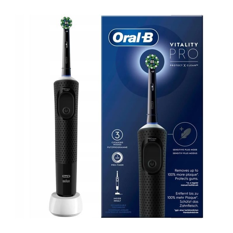 Oral-B Vitality Pro Brosse a Dents Électrique Noire, 1 Brossette Oral-B Vitality Pro Brosse a Dents Électrique Noire, 1 Brossette