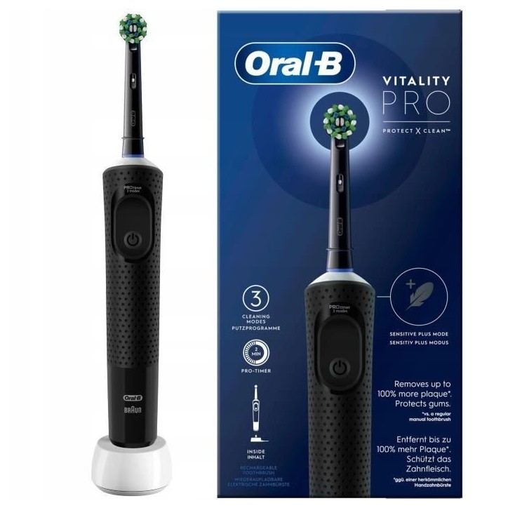 Oral-B Vitality Pro Brosse a Dents Électrique Noire, 1 Brossette Oral-B Vitality Pro Brosse a Dents Électrique Noire, 1 Brossette