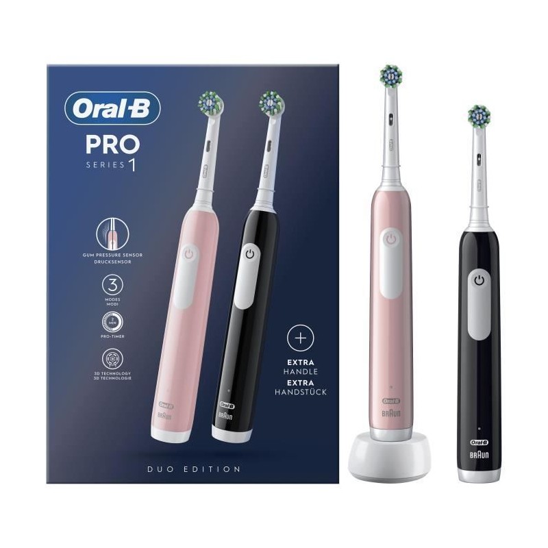 Oral-B Pro Series 1 Lot De Deux, Brosses a Dents Électriques Rose Et Oral-B Pro Series 1 Lot De Deux, Brosses a Dents Électriques Rose Et