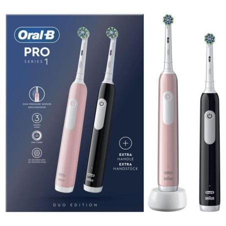 Oral-B Pro Series 1 Lot De Deux, Brosses a Dents Électriques Rose Et