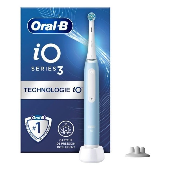Oral-B iO 3S Brosse a Dents Électrique Bleue, 1 Brossette Oral-B iO 3S Brosse a Dents Électrique Bleue, 1 Brossette