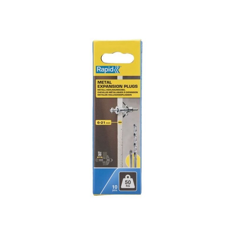 Chevilles a expansion métal pour cloison plâtre - RAPID - Ø13 - 6-2 Chevilles a expansion métal pour cloison plâtre - RAPID - Ø13 - 6-2