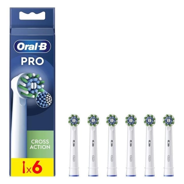 Brossette ORAL-B - Cross Action - pour brosse a dent électrique - pack de 6 Brossette ORAL-B - Cross Action - pour brosse a dent électrique - pack de 6