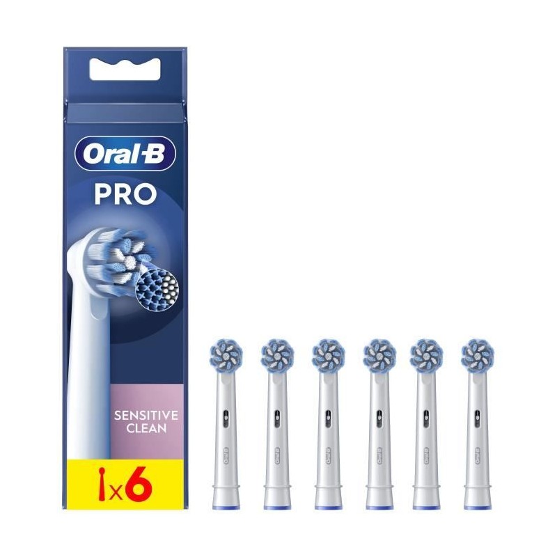 Brossette ORAL-B - Pack de 6 brossettes - Sensitive Clean - Pour bross