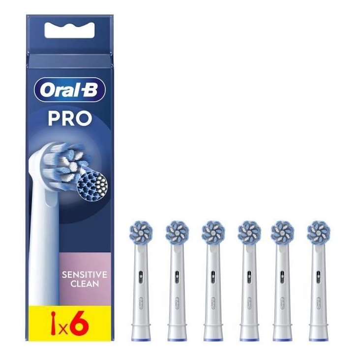 Brossette ORAL-B - Pack de 6 brossettes - Sensitive Clean - Pour brosse a dent électrique Brossette ORAL-B - Pack de 6 brossettes - Sensitive Clean - Pour brosse a dent électrique