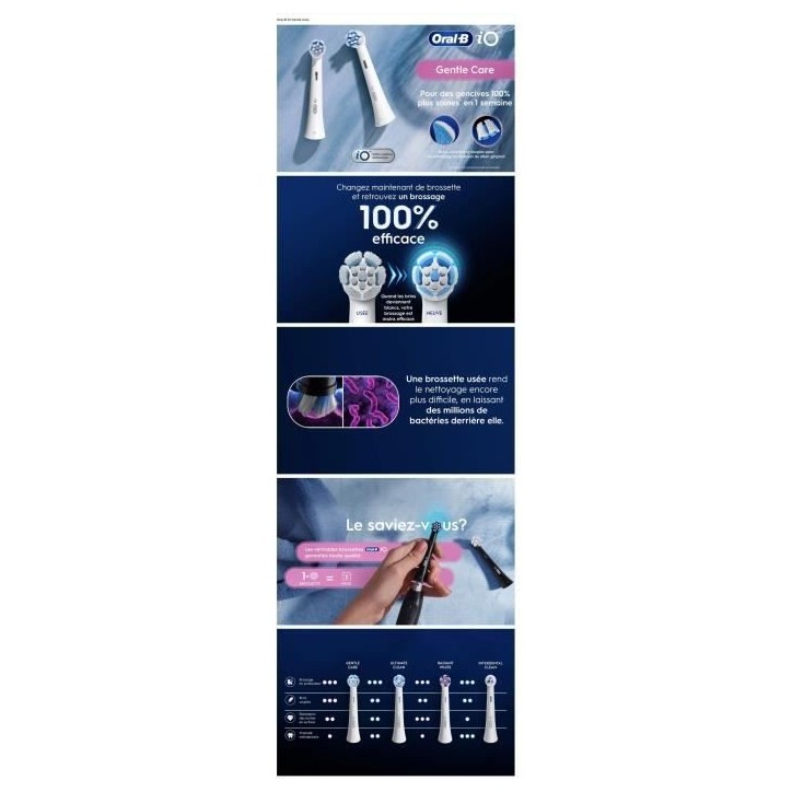 Recharges de brosse a dents - ORAL B - iO - x4 Soin Doux Blanc Recharges de brosse a dents - ORAL B - iO - x4 Soin Doux Blanc