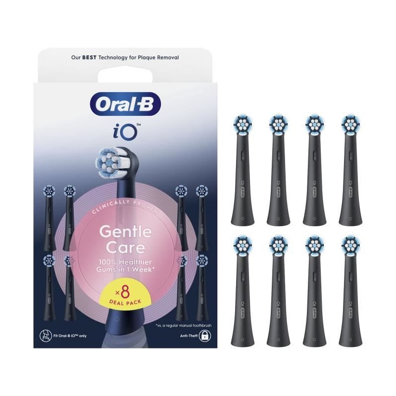 Brossettes - ORAL-B - iO refills Gentle Care - Pack de 8 - Noir Brossettes - ORAL-B - iO refills Gentle Care - Pack de 8 - Noir