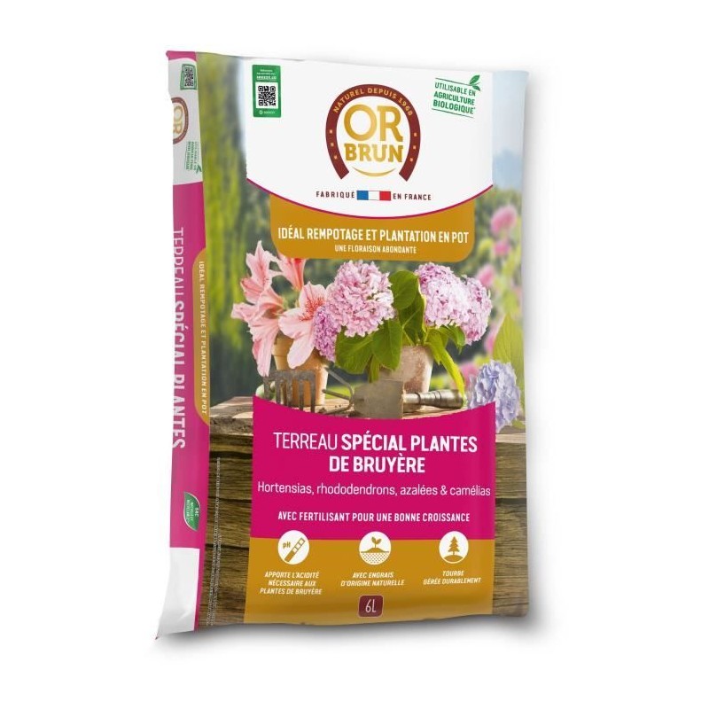 Terreau spécial plantes de bruyere - OR BRUN - OBRTBRU6U - 6L - Meill Terreau spécial plantes de bruyere - OR BRUN - OBRTBRU6U - 6L - Meill