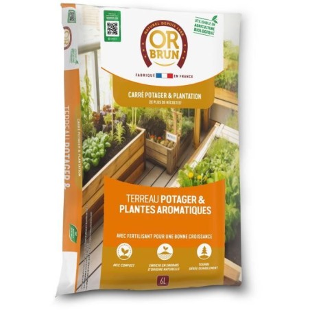 Terreau potager & Plantes aromatiques - OR BRUN - OBRTARO6U - 6L - Cro