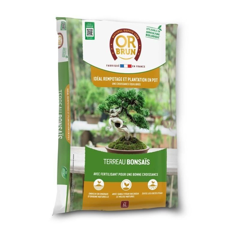Terreau bonsais - OR BRUN - OBRTBON6U - 6L - Meilleur enracinement Terreau bonsais - OR BRUN - OBRTBON6U - 6L - Meilleur enracinement