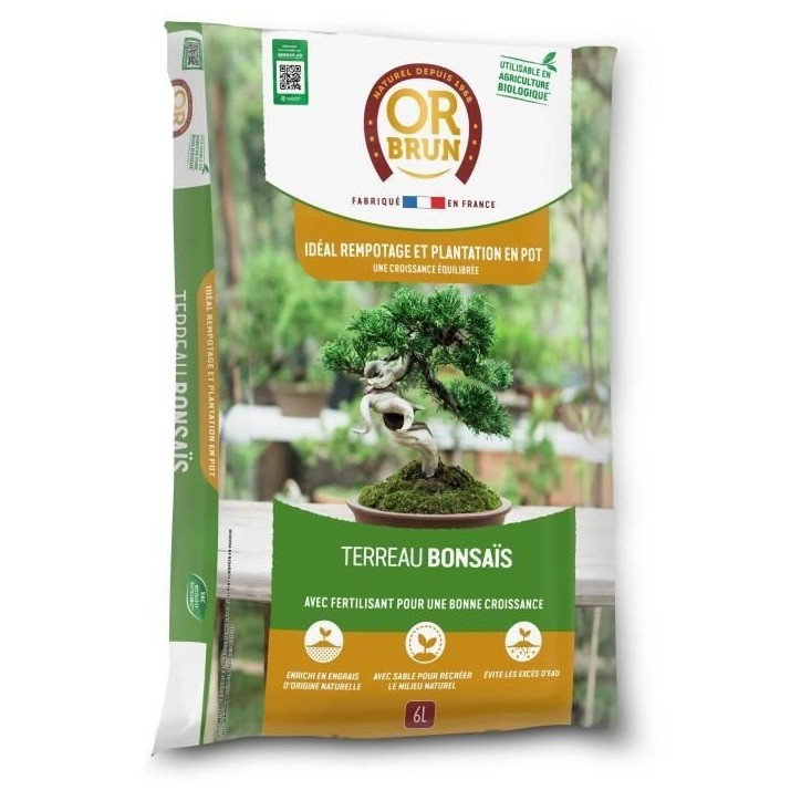 Terreau bonsais - OR BRUN - OBRTBON6U - 6L - Meilleur enracinement
