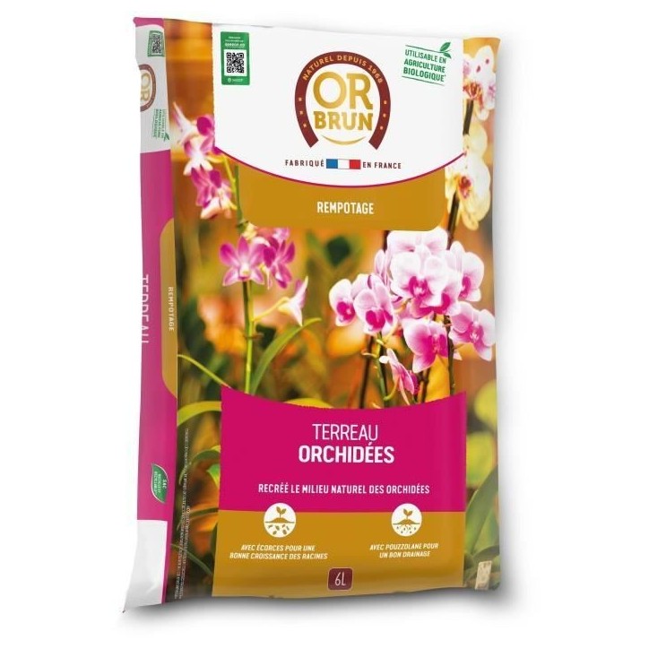 Terreau orchidées - OR BRUN - OBRTORC6U - 6L - Favorise la croissance Terreau orchidées - OR BRUN - OBRTORC6U - 6L - Favorise la croissance