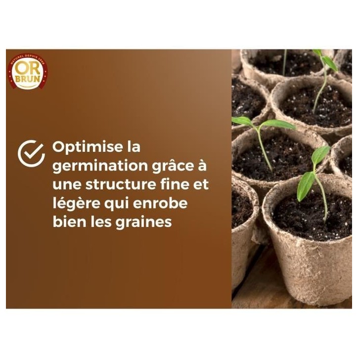 Terreau Semis - OR BRUN - OBRTSEM6U - 6L - Améliore le Drainage - Rétention d'Eau Optimale Terreau Semis - OR BRUN - OBRTSEM6U - 6L - Améliore le Drainage - Rétention d'Eau Optimale