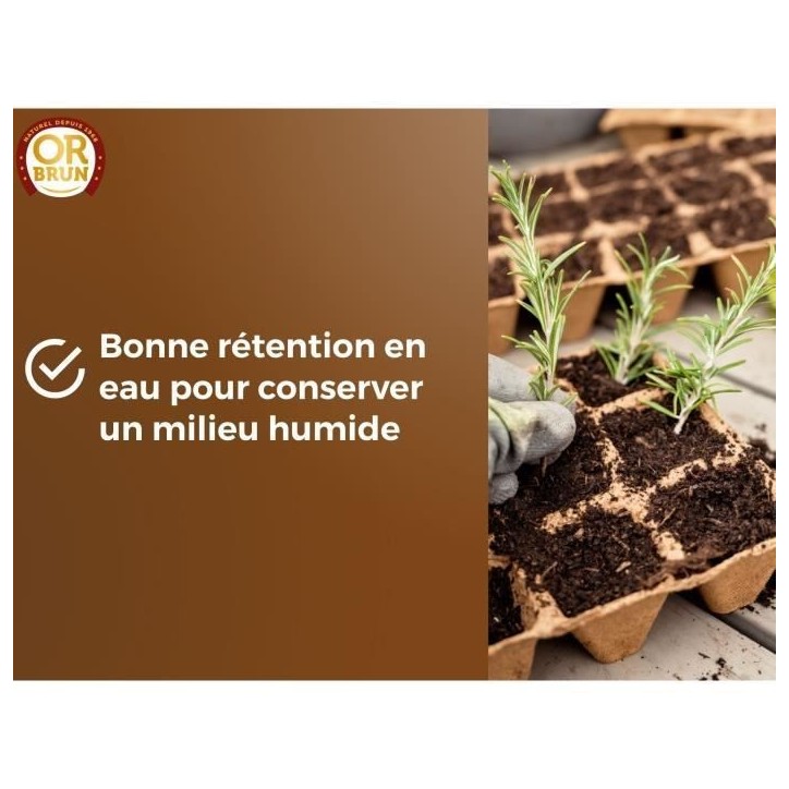 Terreau Semis - OR BRUN - OBRTSEM6U - 6L - Améliore le Drainage - Rétention d'Eau Optimale Terreau Semis - OR BRUN - OBRTSEM6U - 6L - Améliore le Drainage - Rétention d'Eau Optimale