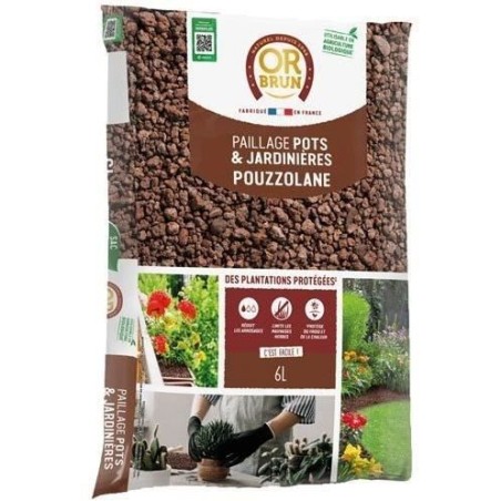 Paillage - OR BRUN - Pouzzolane - Pour pots et jardinieres - UAB - Sac