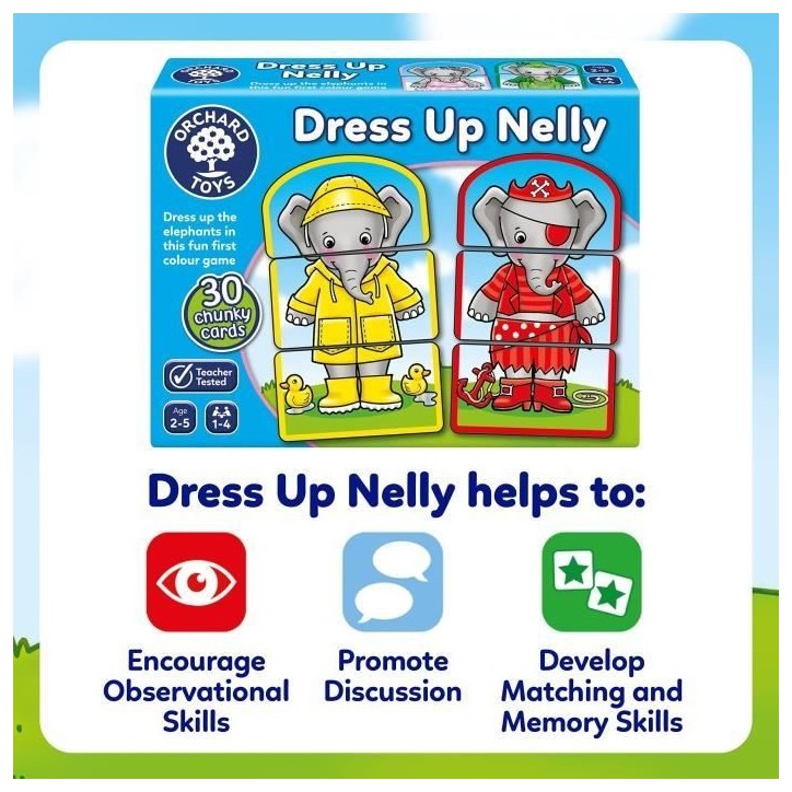 Les tenues de Nelly l'éléphant - Jeu correspondance couleurs - ORCHARD Les tenues de Nelly l'éléphant - Jeu correspondance couleurs - ORCHARD