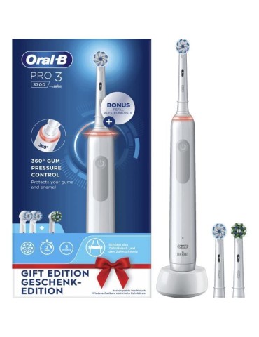 Brosse a dents électrique ORAL-B Pro 3 - 3 brossettes incluses - blanc - sans fil