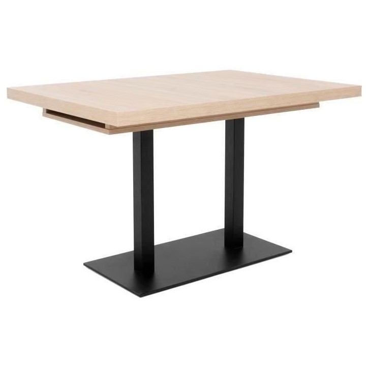 Table a manger extensible ORLANDO - Rectangulaire - style industriel - Décor chene sonoma -8/10 personnes - 120-200 x P 80 x H Table a manger extensible ORLANDO - Rectangulaire - style industriel - Décor chene sonoma -8/10 personnes - 120-200 x P 80 x H