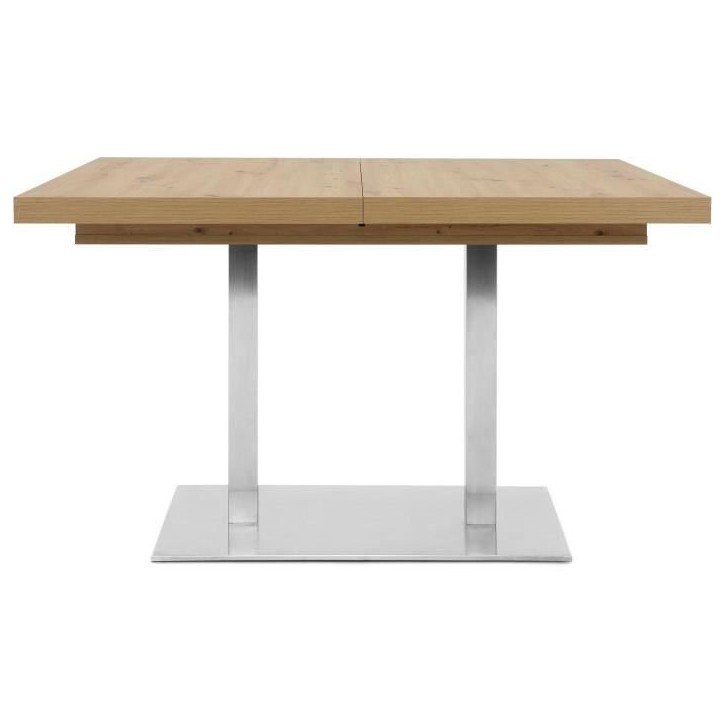 ORLANDO Table a manger a rallonge - Style contemporain - Décor chene artisan et alu - L 120-200 x P 80 x H 75 cm ORLANDO Table a manger a rallonge - Style contemporain - Décor chene artisan et alu - L 120-200 x P 80 x H 75 cm