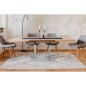 ORLANDO Table a manger a rallonge - Style contemporain - Décor chene artisan et alu - L 120-200 x P 80 x H 75 cm