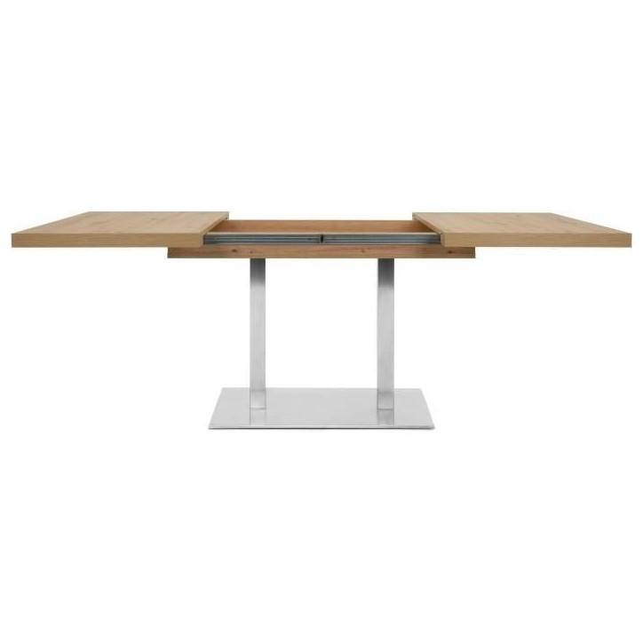 ORLANDO Table a manger a rallonge - Style contemporain - Décor chene artisan et alu - L 120-200 x P 80 x H 75 cm ORLANDO Table a manger a rallonge - Style contemporain - Décor chene artisan et alu - L 120-200 x P 80 x H 75 cm