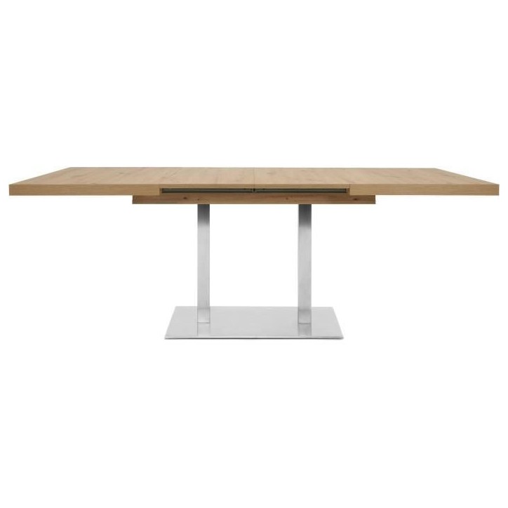 ORLANDO Table a manger a rallonge - Style contemporain - Décor chene artisan et alu - L 120-200 x P 80 x H 75 cm ORLANDO Table a manger a rallonge - Style contemporain - Décor chene artisan et alu - L 120-200 x P 80 x H 75 cm