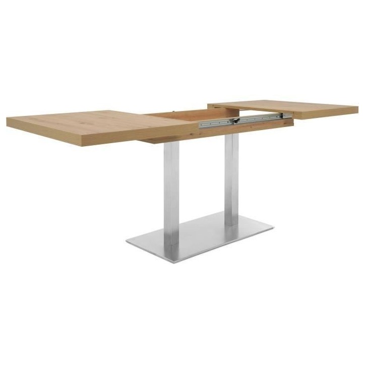 ORLANDO Table a manger a rallonge - Style contemporain - Décor chene artisan et alu - L 120-200 x P 80 x H 75 cm ORLANDO Table a manger a rallonge - Style contemporain - Décor chene artisan et alu - L 120-200 x P 80 x H 75 cm