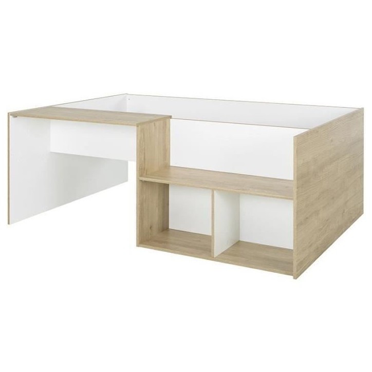 Lit combiné enfant OSCAR - 90 x 190 cm - Chene clair / Blanc - Diagone