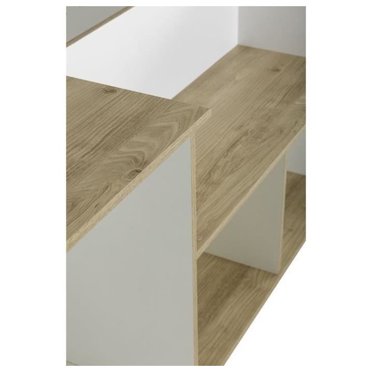 Lit combiné enfant OSCAR - 90 x 190 cm - Chene clair / Blanc - Diagone