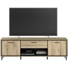 Meuble TV 2 portes et 1 tiroir - OSTARA - Chene / Noir - 179,9 x 39,8