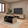 Table basse relevable - OSTARA - Rectangulaire - Chene / Noir - Releva