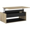 Table basse relevable - OSTARA - Rectangulaire - Chene / Noir - Releva