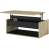 Table basse relevable - OSTARA - Rectangulaire - Chene / Noir - Releva