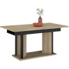 Table a manger avec allonge - OSTARA - Rectangulaire - Chene / Noir -
