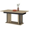 Table a manger avec allonge - OSTARA - Rectangulaire - Chene / Noir -