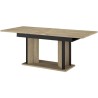 Table a manger avec allonge - OSTARA - Rectangulaire - Chene / Noir -