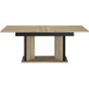 Table a manger avec allonge - OSTARA - Rectangulaire - Chene / Noir -