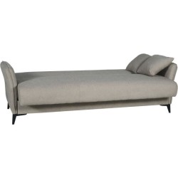 Canapé convertible 3 places - OTTOWA - Tissu beige - 2 coussins - Cof