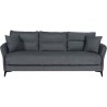 Canapé convertible 3 places - OTTOWA - Tissu gris foncé - 2 coussins