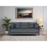 Canapé convertible 3 places - OTTOWA - Tissu gris foncé - 2 coussins