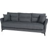 Canapé convertible 3 places - OTTOWA - Tissu gris foncé - 2 coussins