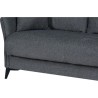 Canapé convertible 3 places - OTTOWA - Tissu gris foncé - 2 coussins