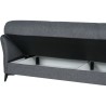 Canapé convertible 3 places - OTTOWA - Tissu gris foncé - 2 coussins