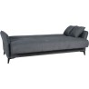 Canapé convertible 3 places - OTTOWA - Tissu gris foncé - 2 coussins