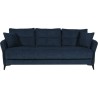 Canapé convertible 3 places - OTTOWA - Tissu bleu foncé - 2 coussins