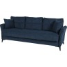 Canapé convertible 3 places - OTTOWA - Tissu bleu foncé - 2 coussins