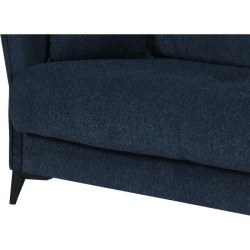 Canapé convertible 3 places - OTTOWA - Tissu bleu foncé - 2 coussins