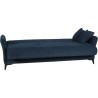 Canapé convertible 3 places - OTTOWA - Tissu bleu foncé - 2 coussins
